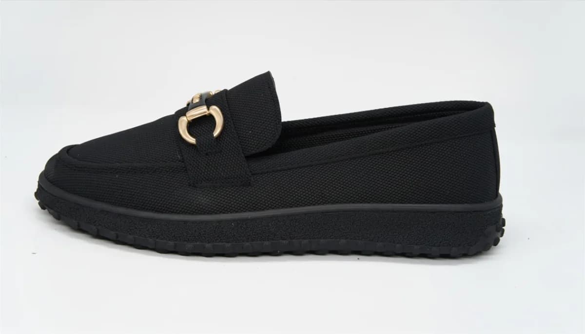 Kadın Siyah Gold Tokalı Kalın Taban Loafer Ayakkabı - görsel 4